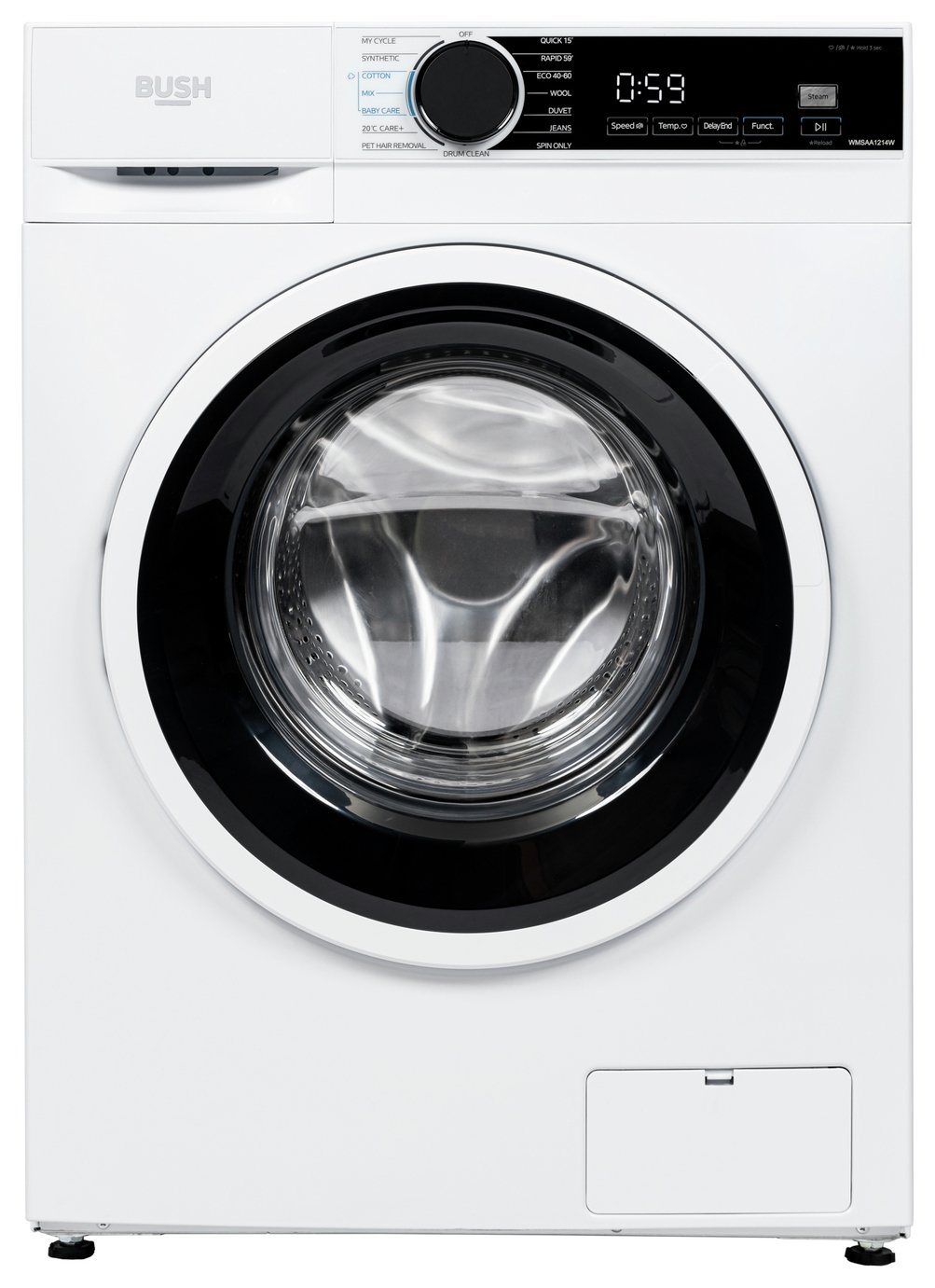 bush wmsaa1214w 1400 12kg spin washing machine white bush wmsaa1214w 1400 12kg spin washing machine white